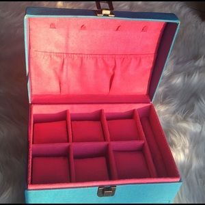 Jewelry Box - Gorgeous sky blue and pink pleather